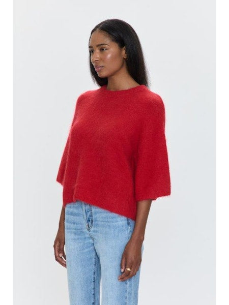 PISTOLA Micah S/S Crewneck Sweater Tee Ruby