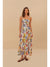 Farm Rio Greek Garden Off White Sleeveless Maxi Dress