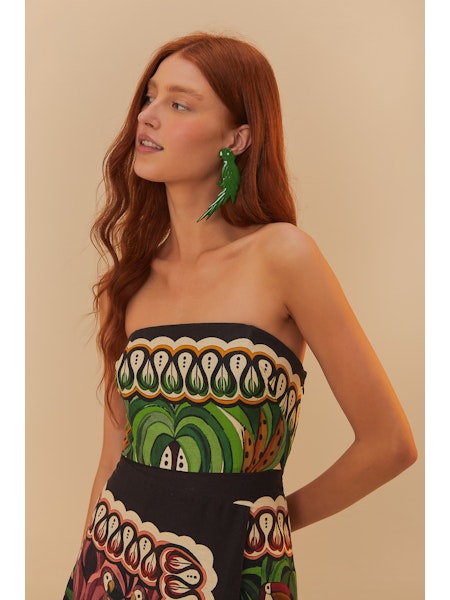 Farm Rio Coconut Tree Flow Scarf Dress