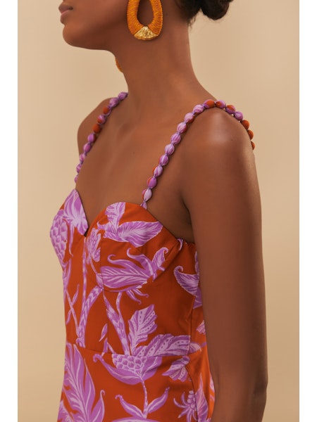 Farm Rio Tropical Swing Mix Midi Dress