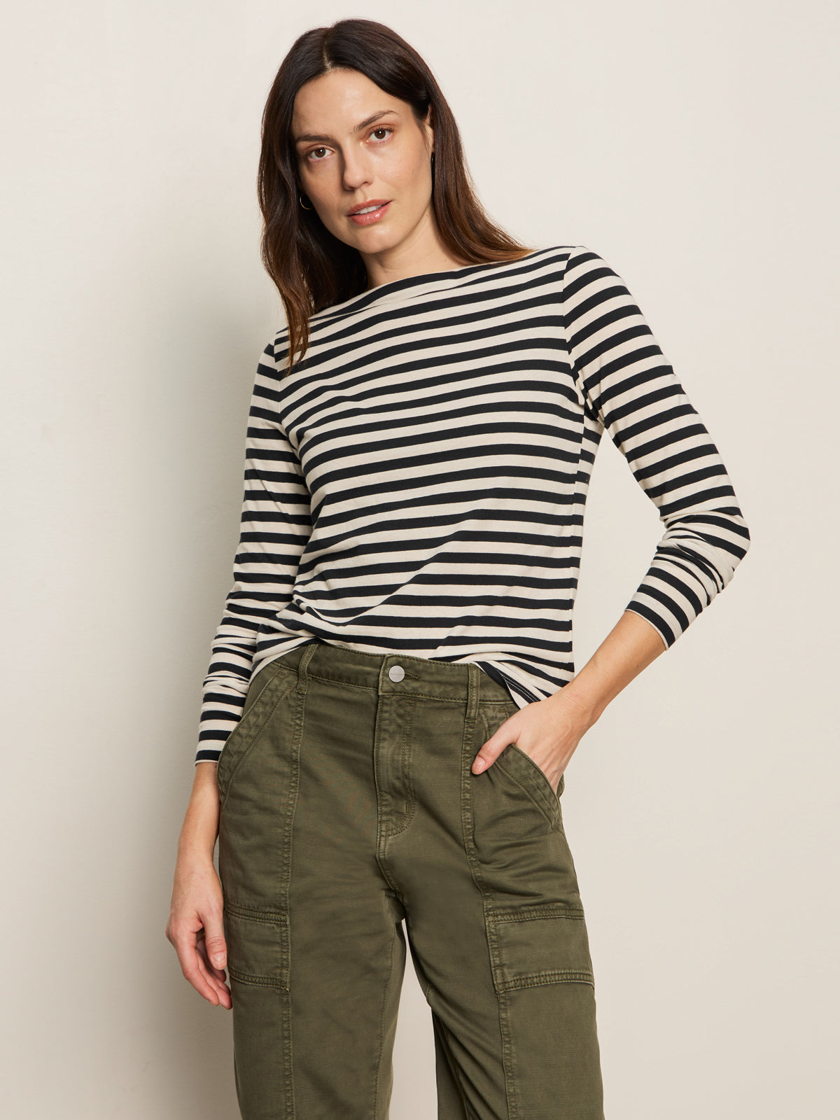Sanctuary Boatneck LS Tee Light Oak