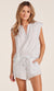 Bobi Split Neck Tab Sleeve Top