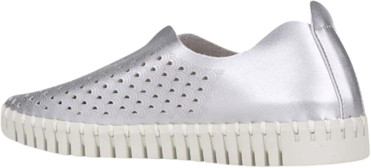 Ilse Jacobsen Metallic Tulip Slip-On w/White Sole Metallic Blue 39