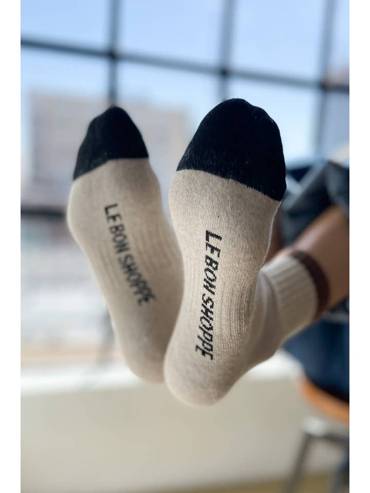 Le Bon Shoppe Color Block Girlfriend Socks Coffee Black