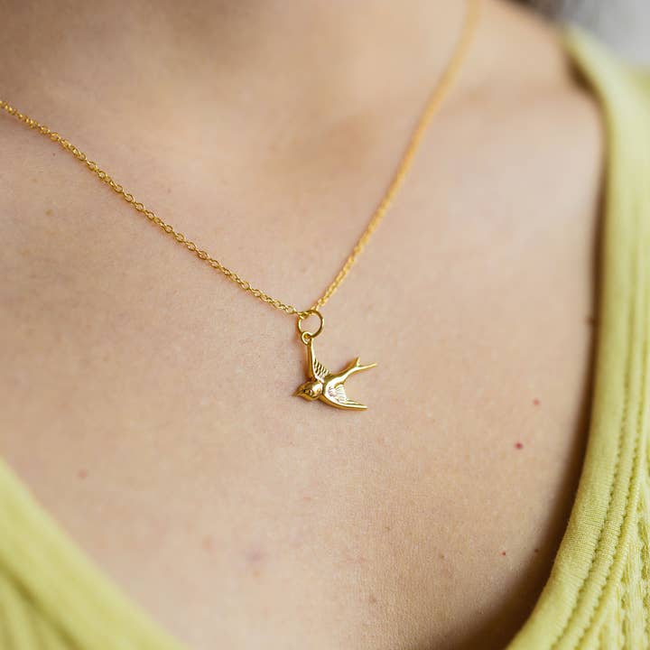 The Land of Salt Swallow Pendant Necklace