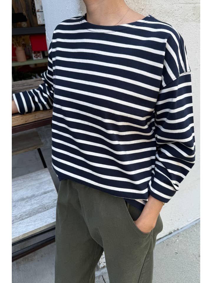 Le Bon Shoppe Sailor Top White Stripe on Navy