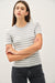 NYLAND Beth Ultra Soft S/S Striped Sweater Top Heather Grey