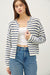 NYLAND Brisa Striped Knit Open Cardigan Denim