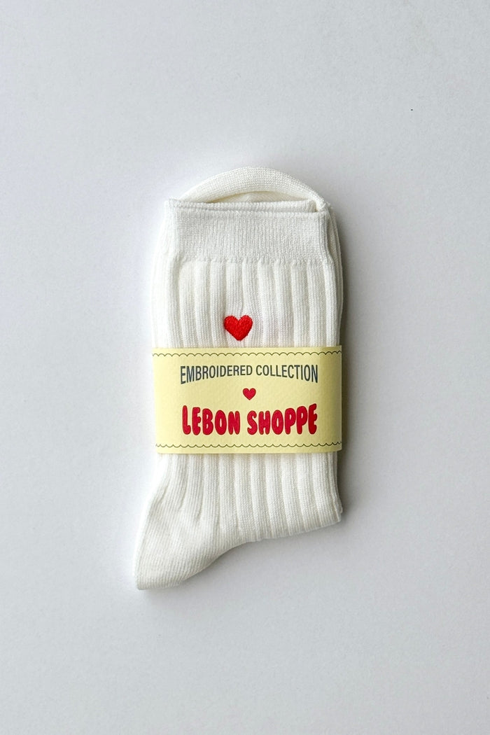 Le Bon Shoppe Embroidered Her Socks MC Cotton