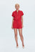 PISTOLA Meg S/S Zip Front Romper Ruby