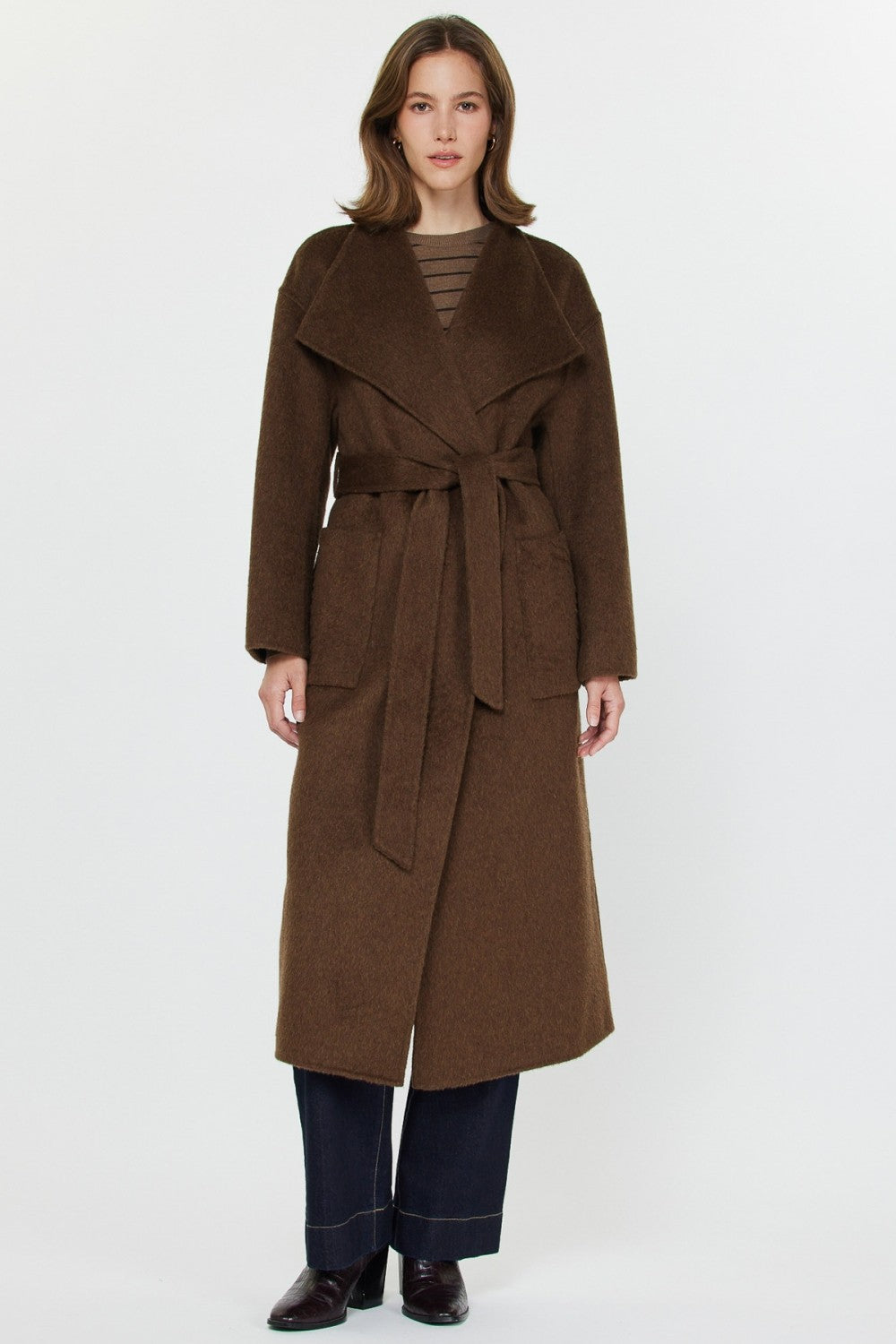 NYLAND Dulcimer Handmade Wool Long Coat Brown