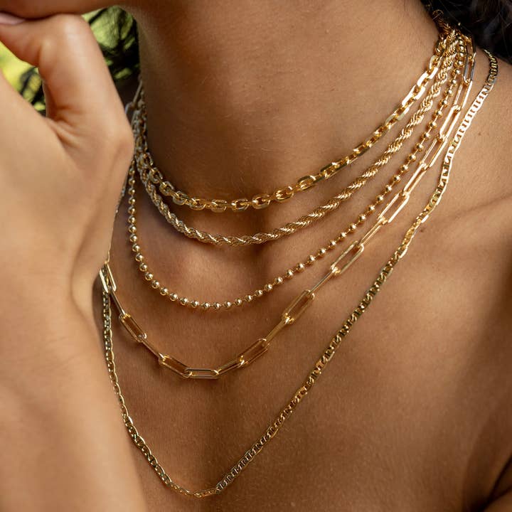 SAHIRA Callie Beaded Chain 20" Gold