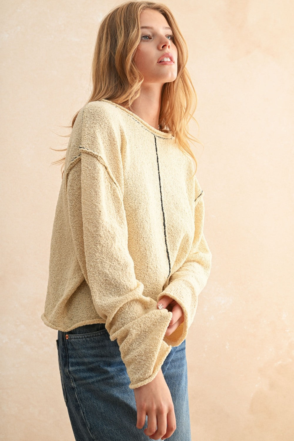 NYLAND Taleah Light Weight Stitch Contrasted Sweater