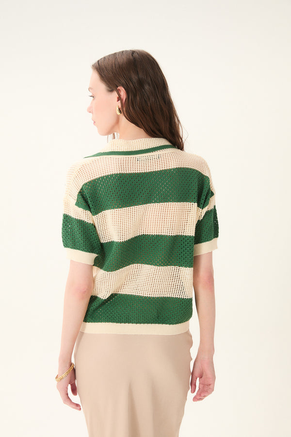DELUC Chios Knit Polo Top