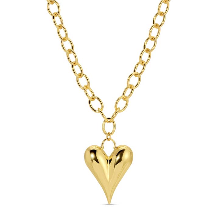 Splendid Iris Elongated Bubble Heart Statement Necklace