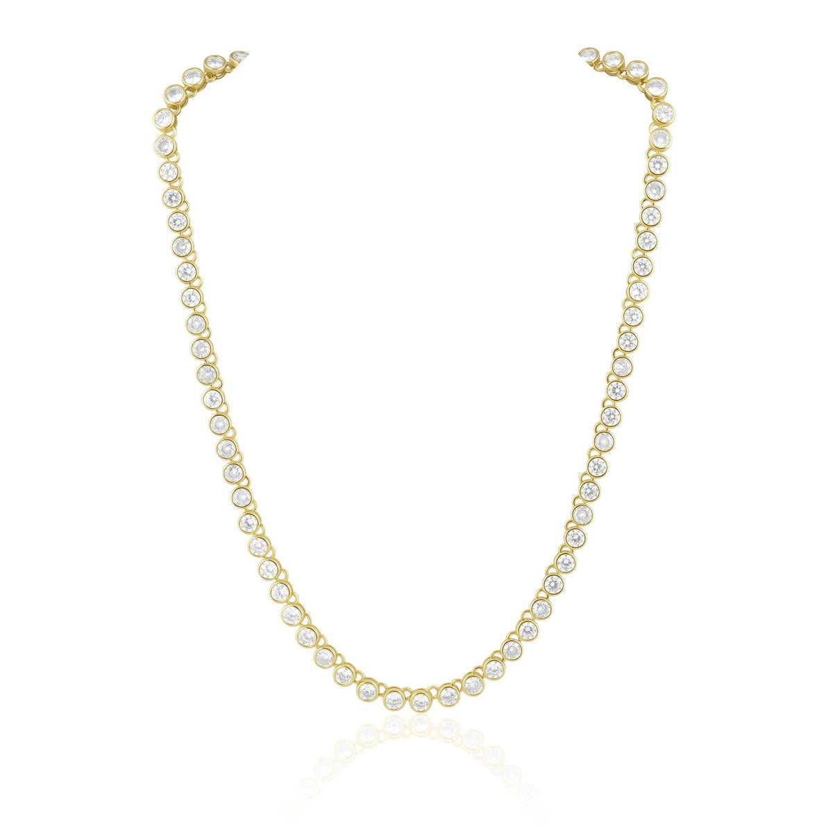 SAHIRA Bezel Tennis Necklace Gold
