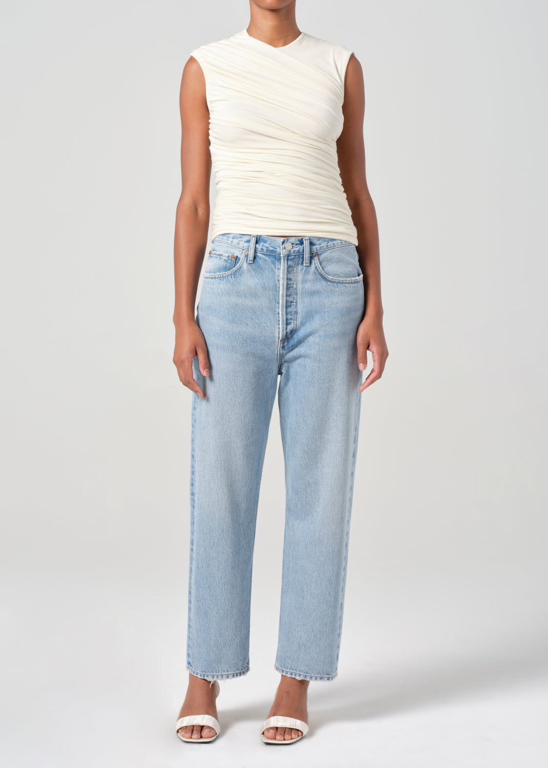 AGOLDE 90's Crop Mid Rise Loose Straight in Force