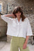 BIBICO Ava Oversized Blouse in White Stripe