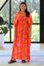 BEL KAZAN Ania Kaftan Dress Melon Flora