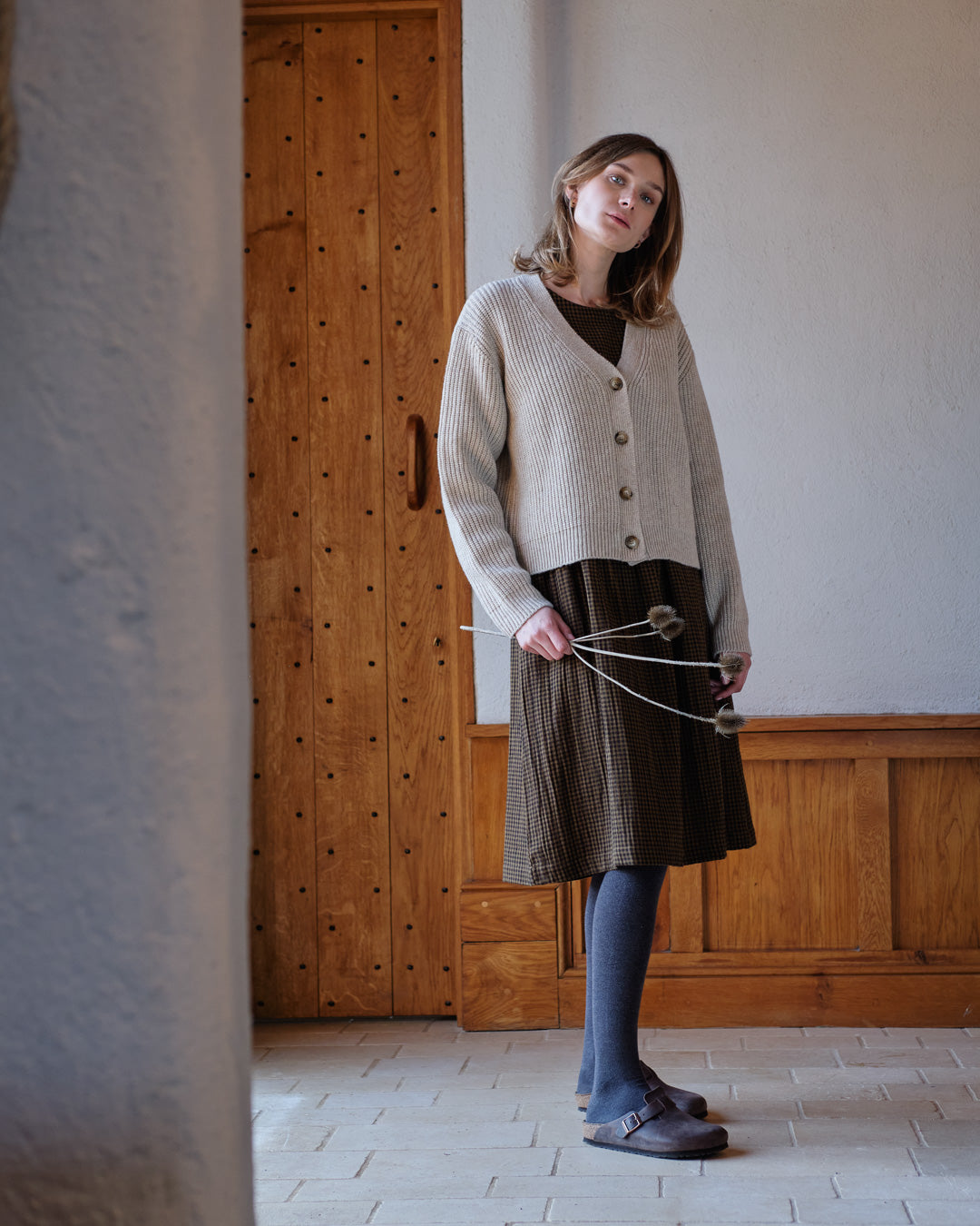 BIBICO Agnes Aran Cardigan in Linen