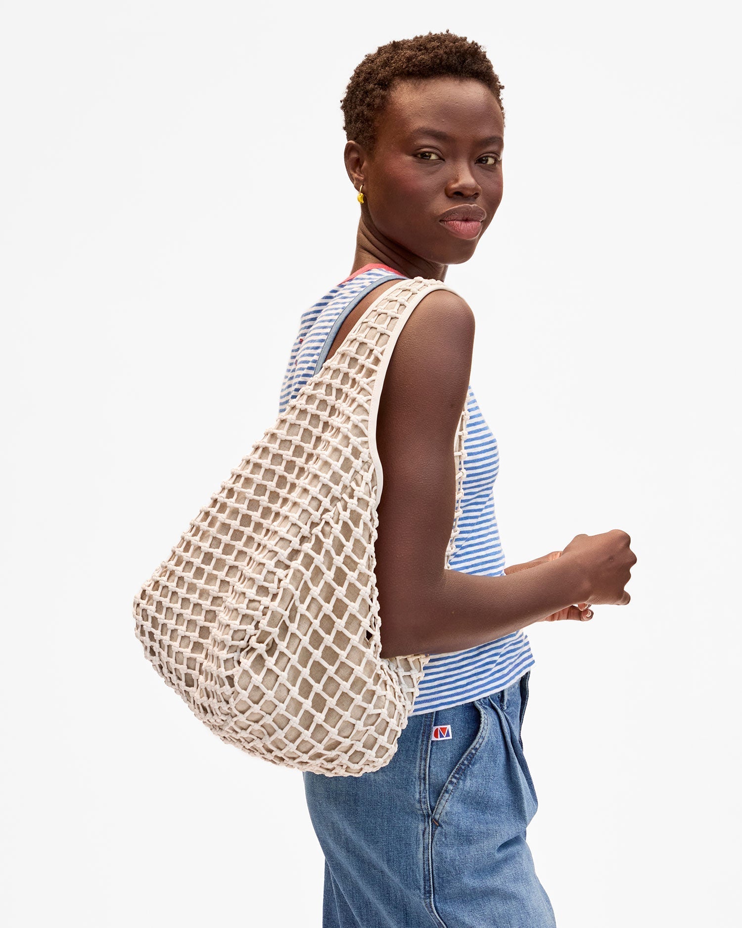 Clare V. Bando White Knot Leather