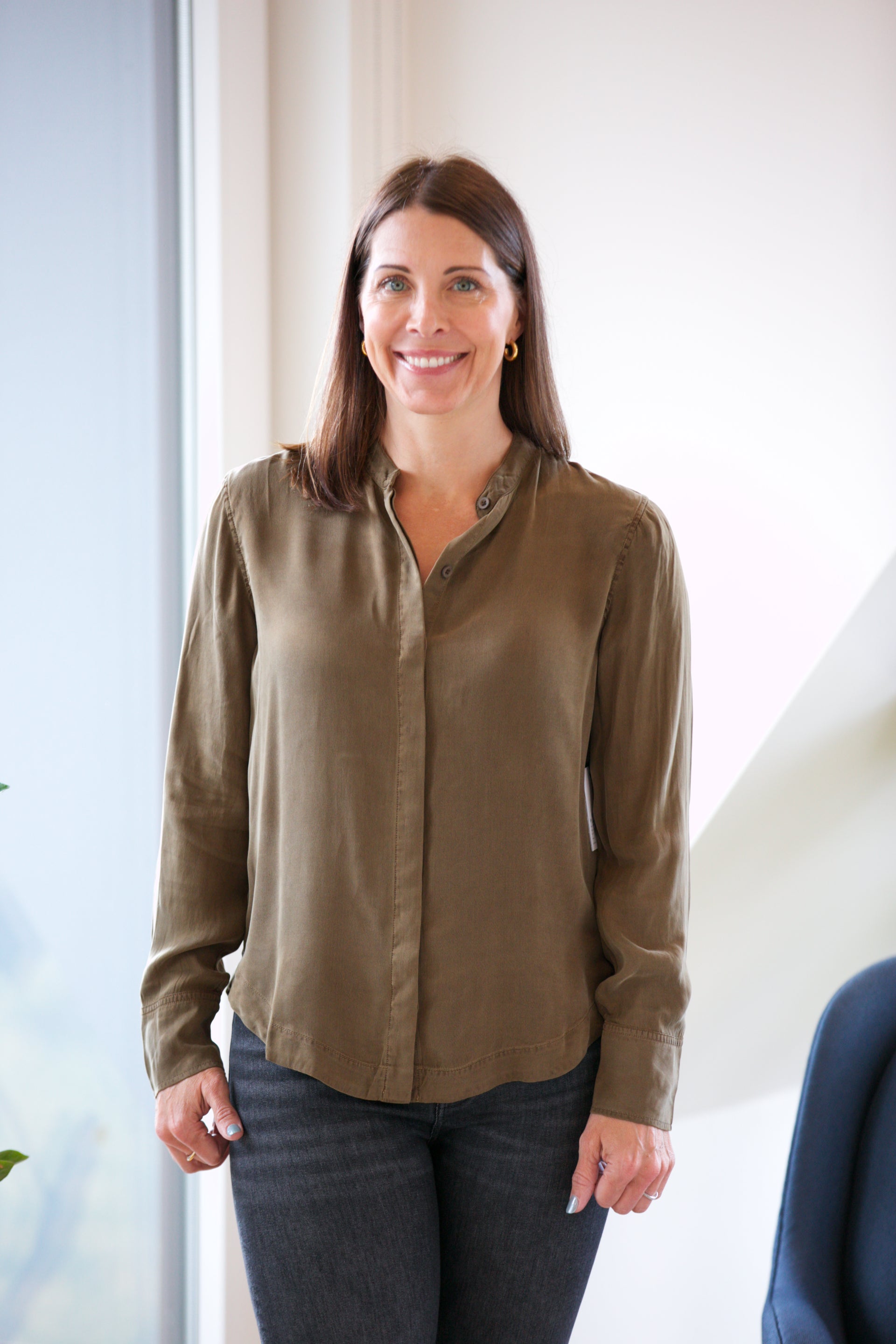Bella Dahl Mandarin Collar Button Down