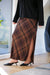Bella Dahl Side Slit Bias Maxi Skirt in Autumn Ember Plaid
