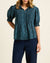 Birds of Paradis by Trovata Jess Blouse in Blue Ridge Ditsy