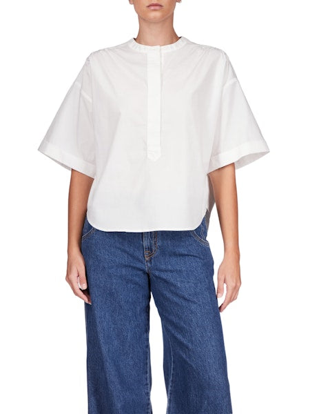 Sanctuary Relaxed Short Sleeve Popover White