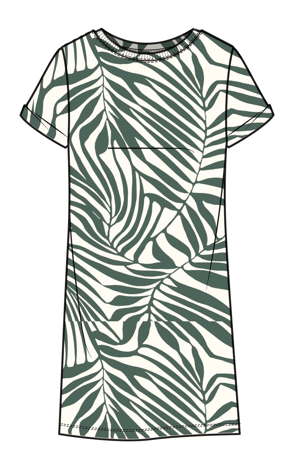 Sanctuary Perfect Tee Remix Dress in Green Oasis