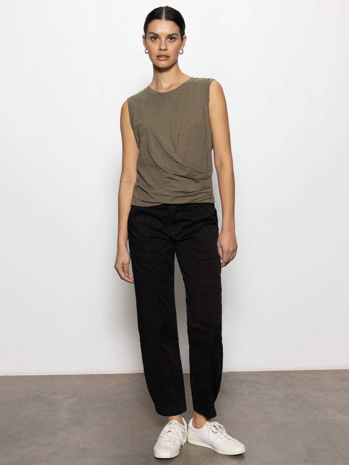 Sanctuary Draped Tank Burnt Olive