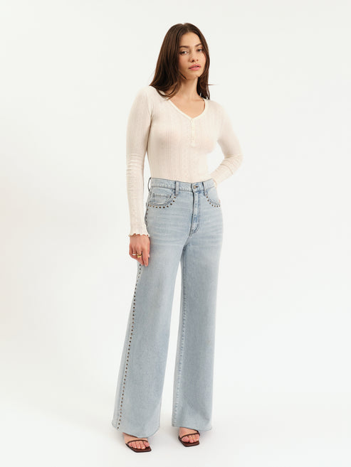 Daze Denim Far Out High Rise Wide Leg in Let's Dance