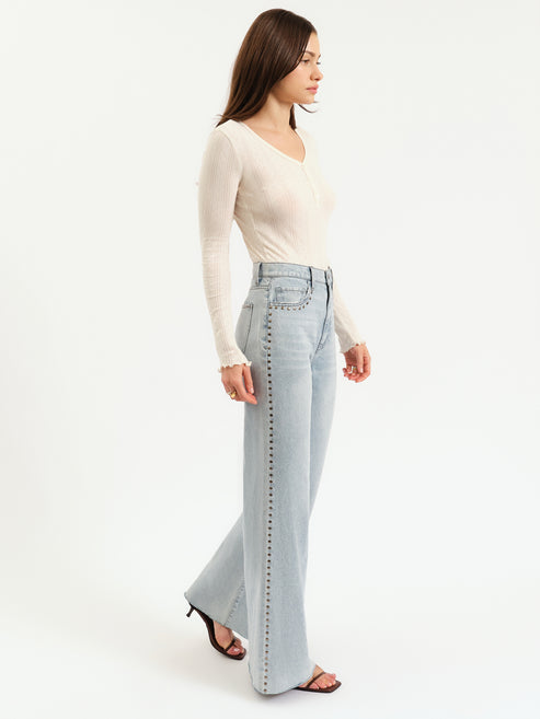 Daze Denim Far Out High Rise Wide Leg in Let's Dance
