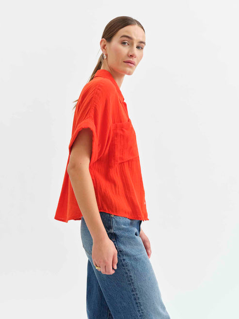 Daze Denim Kate Shirt Bright Coral