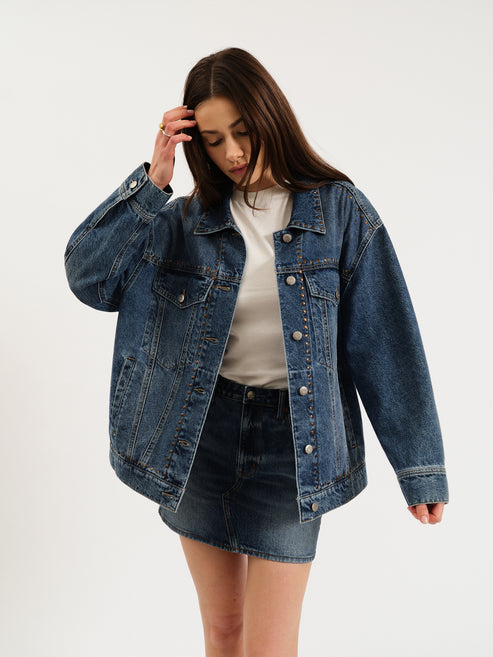 Daze Denim Beau Denim Jacket in Vintage Blue