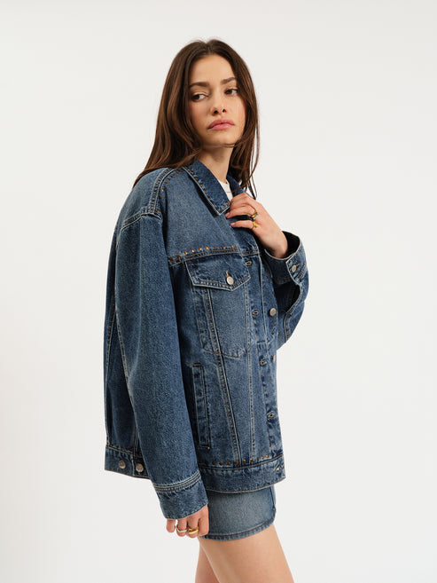Daze Denim Beau Denim Jacket in Vintage Blue