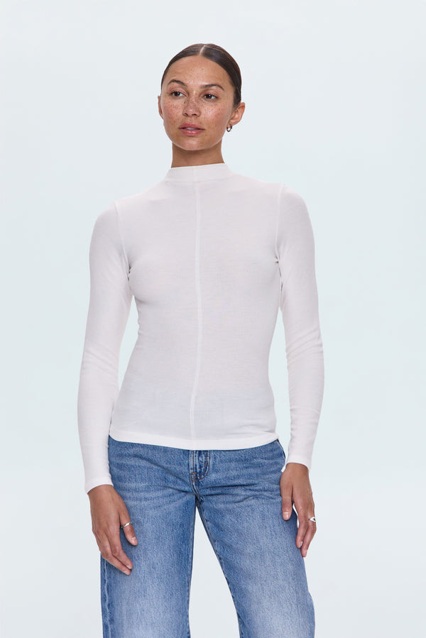 PISTOLA Dara LS Funnel Neck Top in Ecru