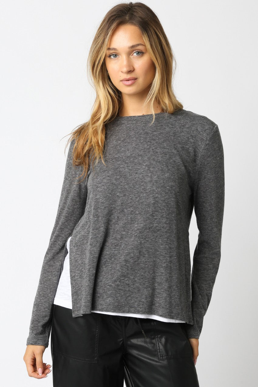 DEON Layered L/S Charcoal White