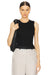 Enza Costa Silk Knit Sleeveless Crew bLACK