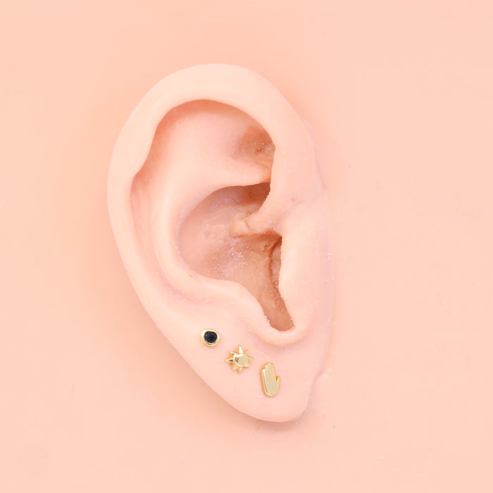 The Land of Salt Black CZ Stud Earrings