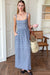 EMERSON FRY Jour Maxi Dress in Navy Gingham