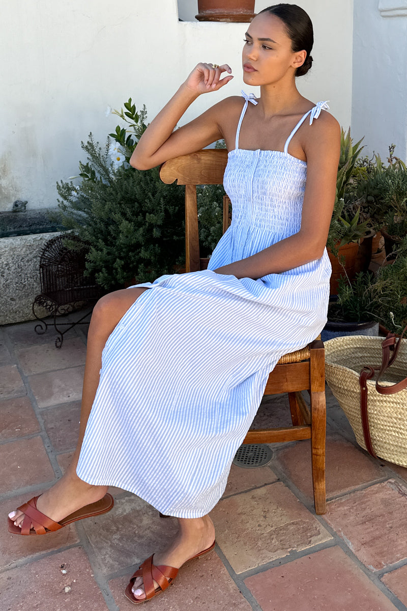 EMERSON FRY Striped Santiago Sundress in Plein Air Stripe