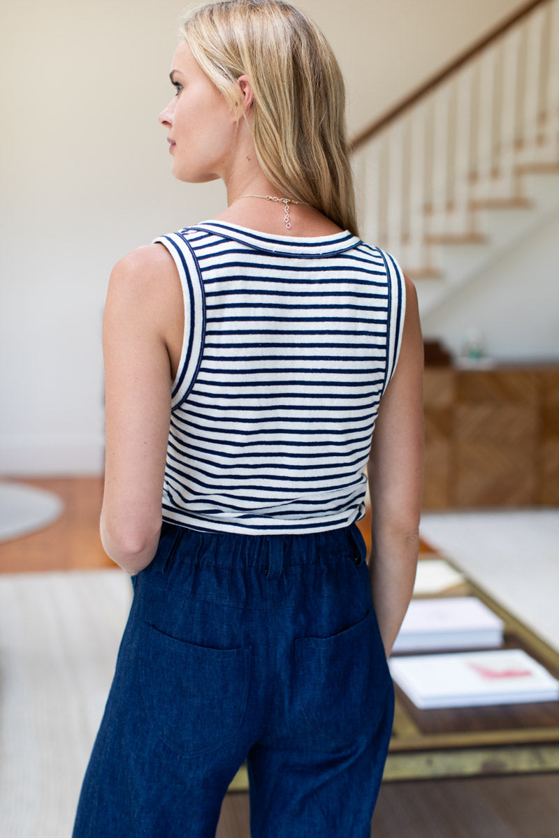 EMERSON FRY Go To Tank Top - Navy Stripe Organic