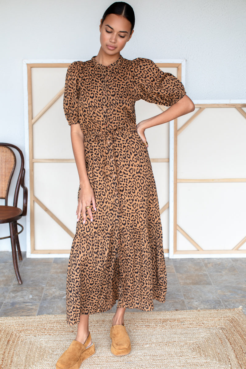 EMERSON FRY Lucy Dress in Vintage Leopard Organic