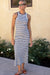 EMERSON FRY Racerback Tank Dress Maxi in Navy Stripe Rib