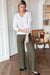 EMERSON FRY Tulip Wide Leg in Martini Olive Linen