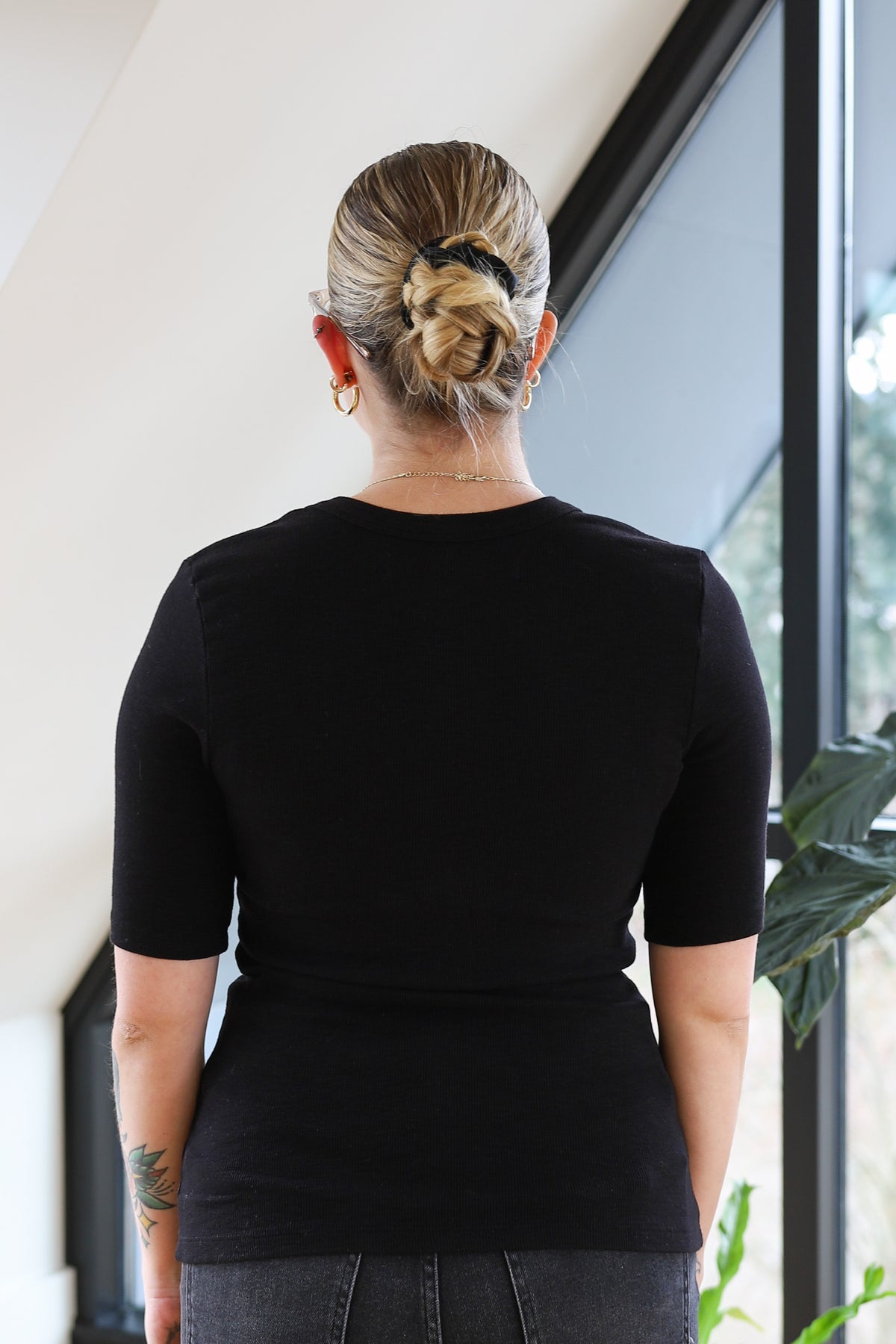 Enza Costa Textured Rib Half Sleeve U