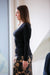 Enza Costa Rib Bold L/S U Neck Black