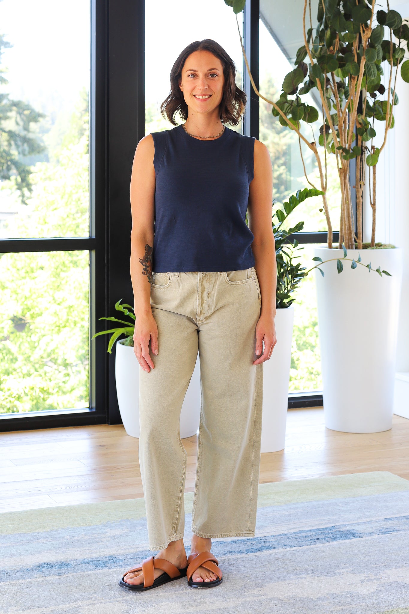 Faherty Sunwashed Slub Muscle Tank navy Blazer