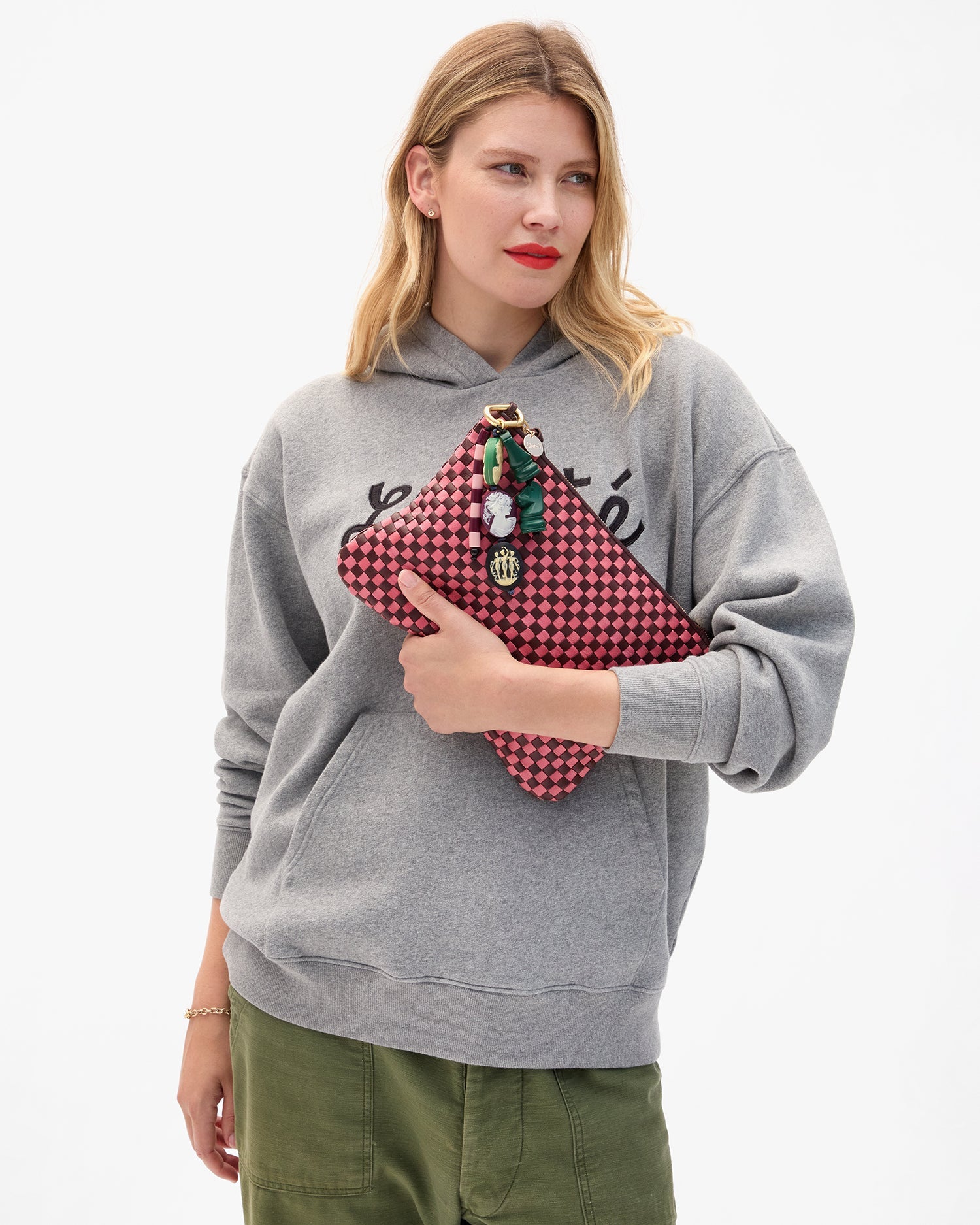 Clare V. Woven Flat Clutch w/ Tabs